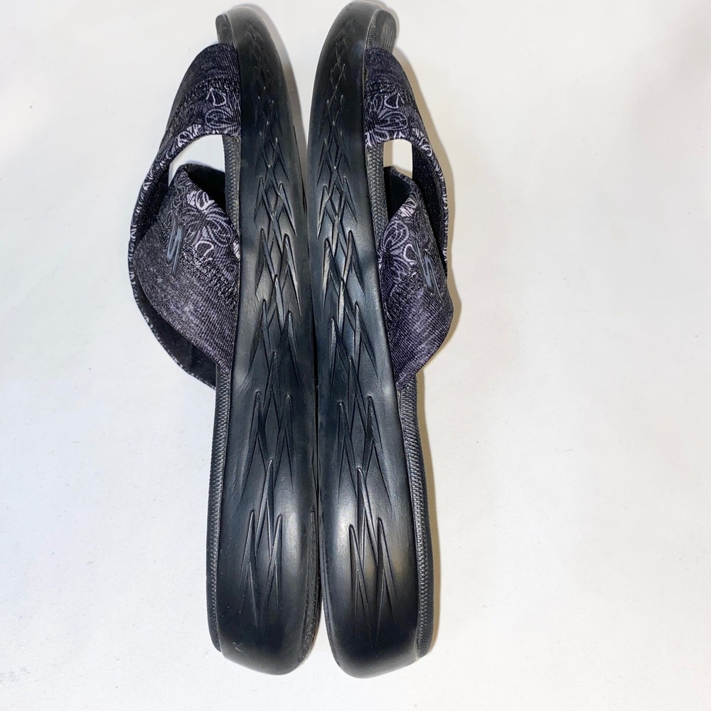 Skechers On-the-GO 600 Goga Max Slides Black Grey Floral Sandals 15306 Womens 11 - Picture 9 of 12